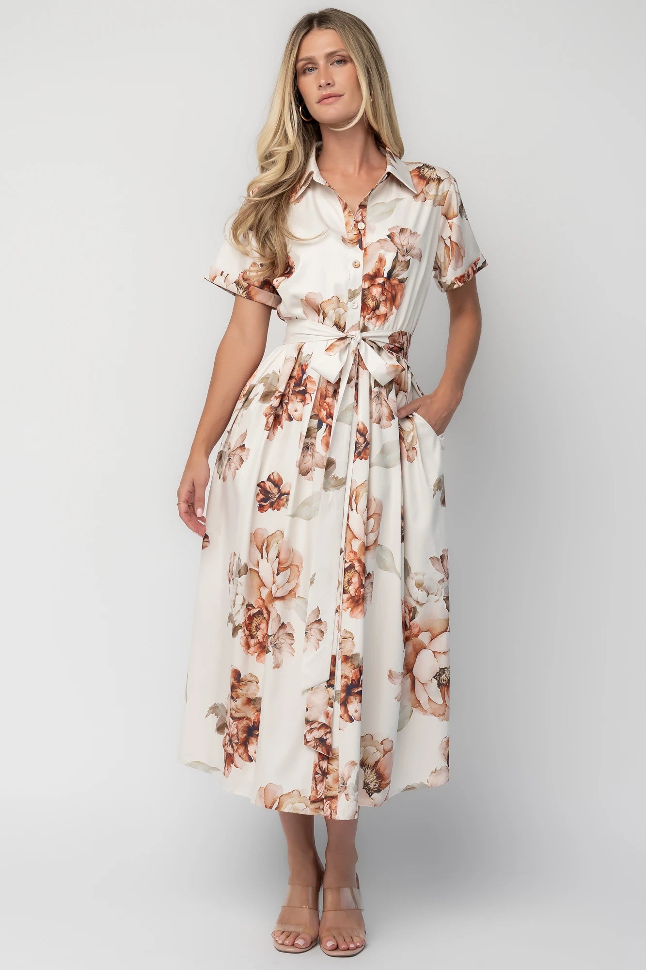Blythe Midi Dress | Ivory Floral