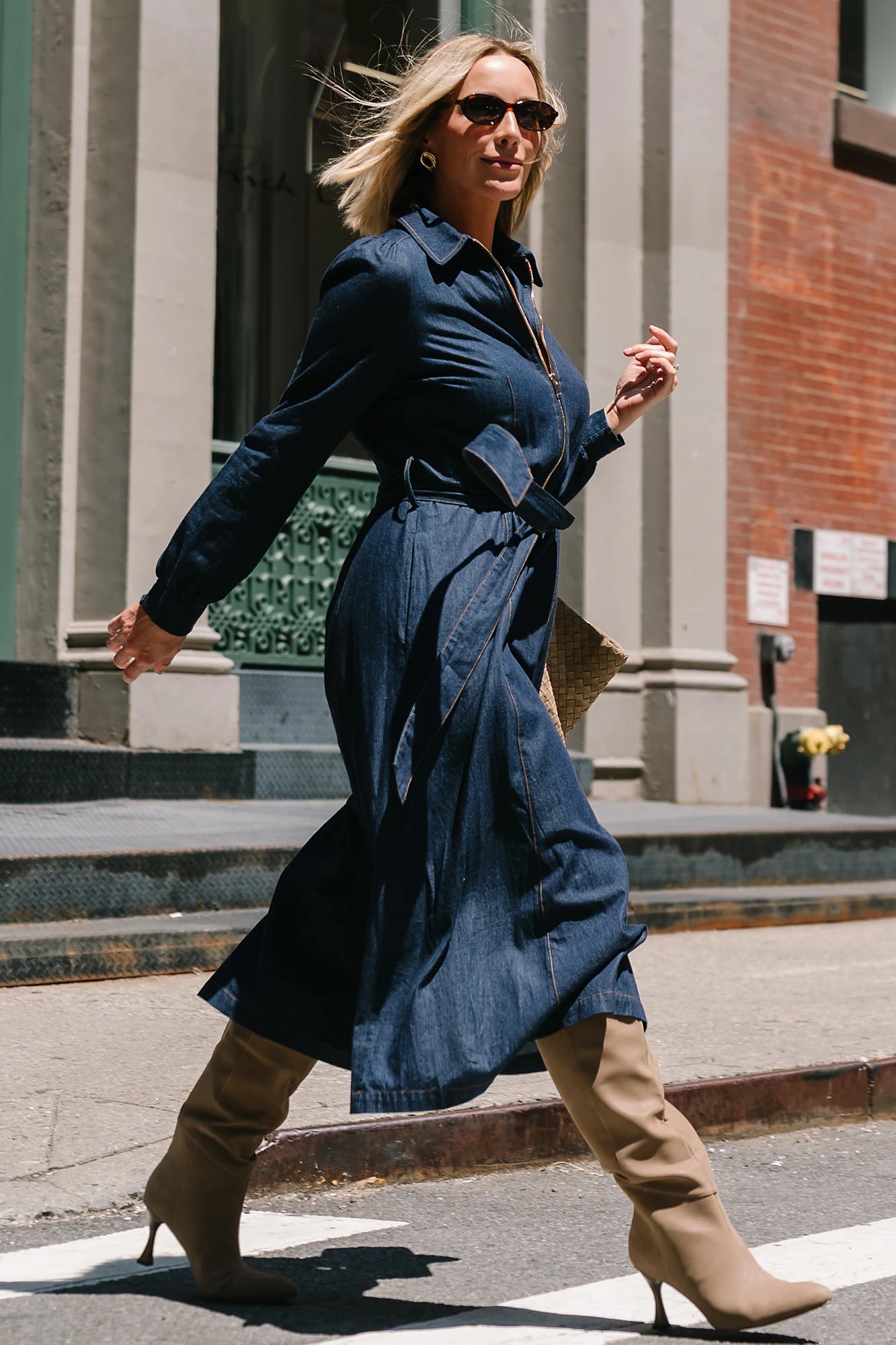 Larkin Midi Dress | Dark Chambray