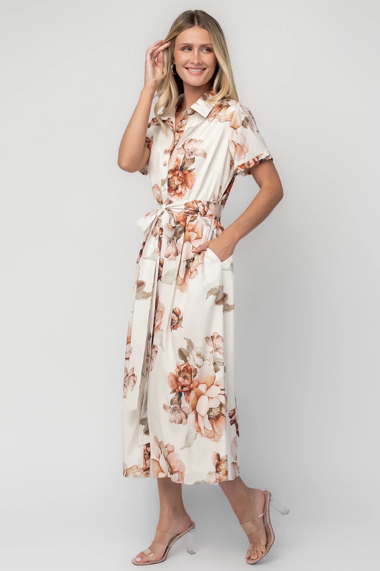 Blythe Midi Dress | Ivory Floral