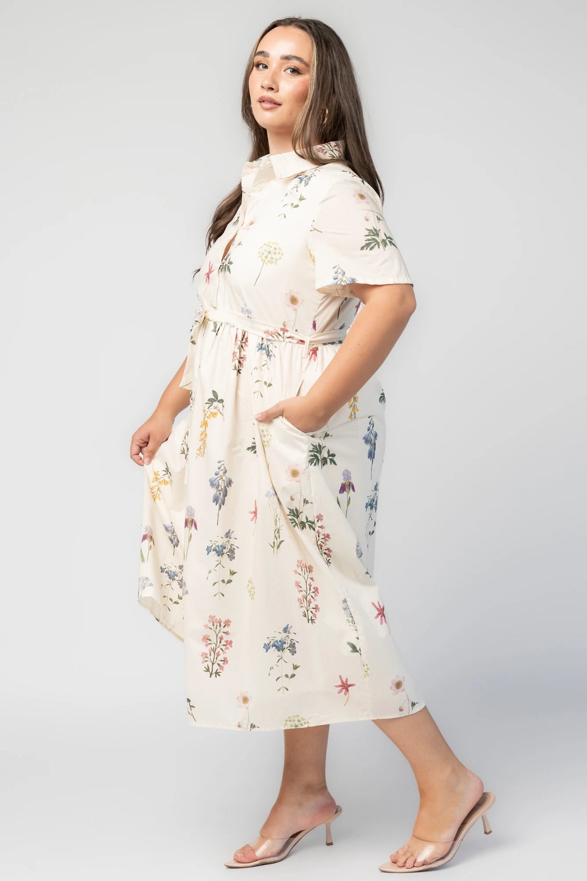Marley Midi Dress | Ivory + Multi Floral