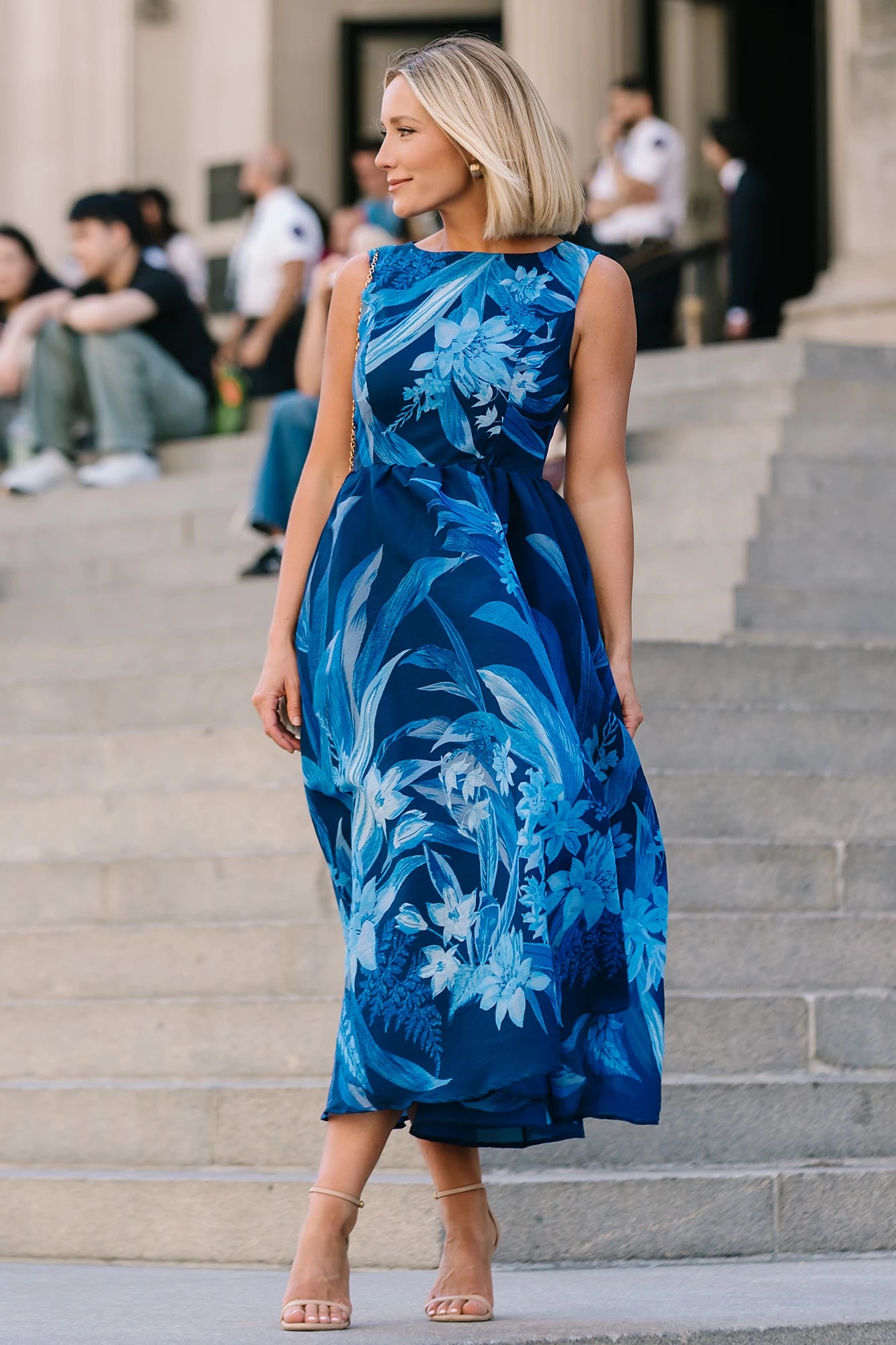 Hudson Midi Dress | Dark Blue Multi