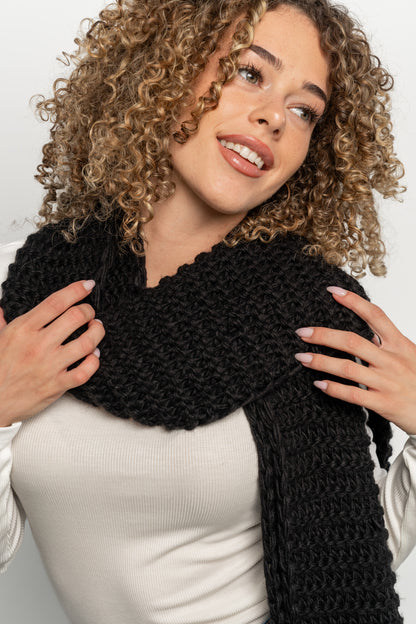 Sarah Chunky Knit Scarf | Black