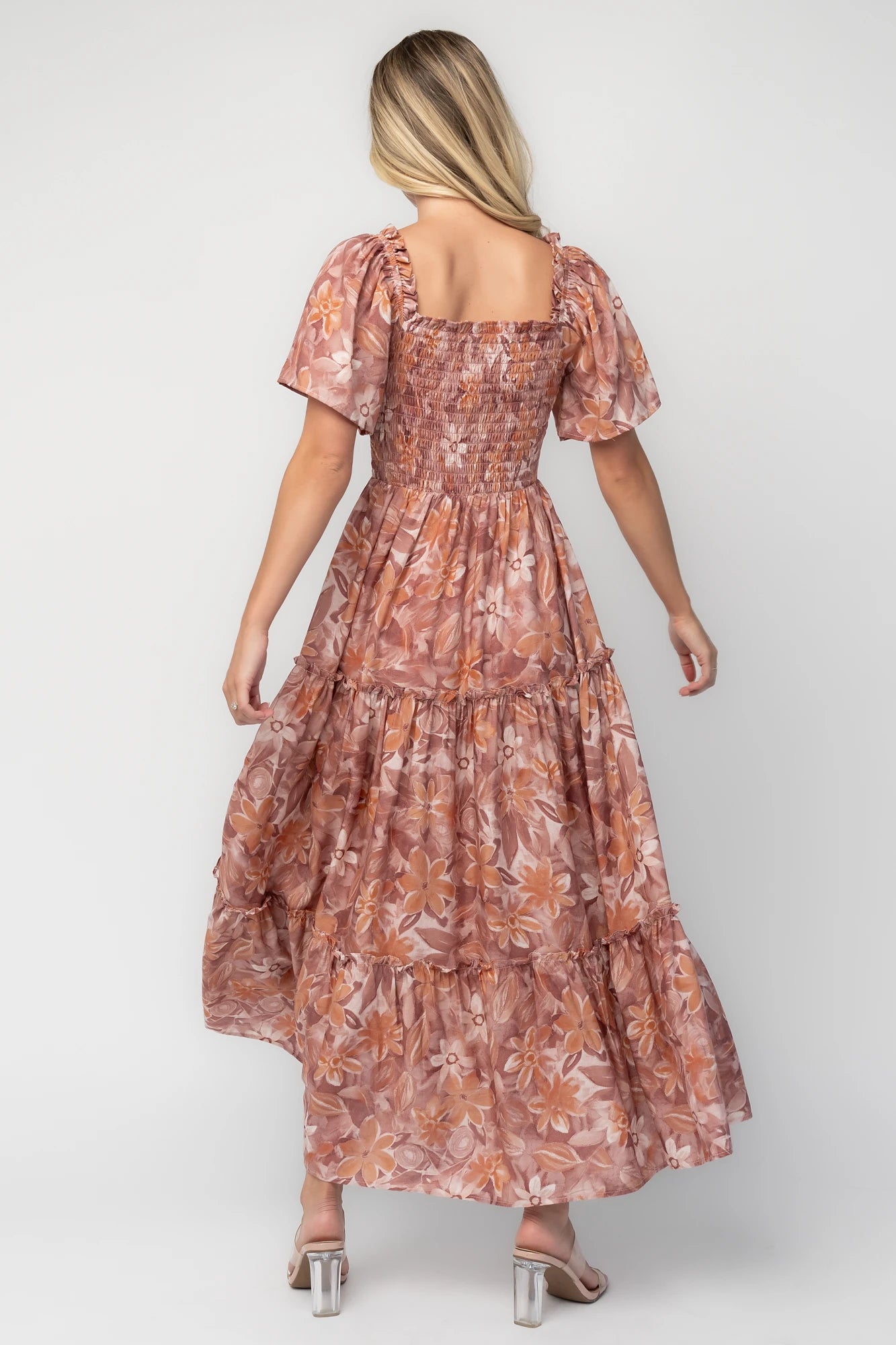 Southampton Smocked Maxi Dress | Dusty Mauve Floral
