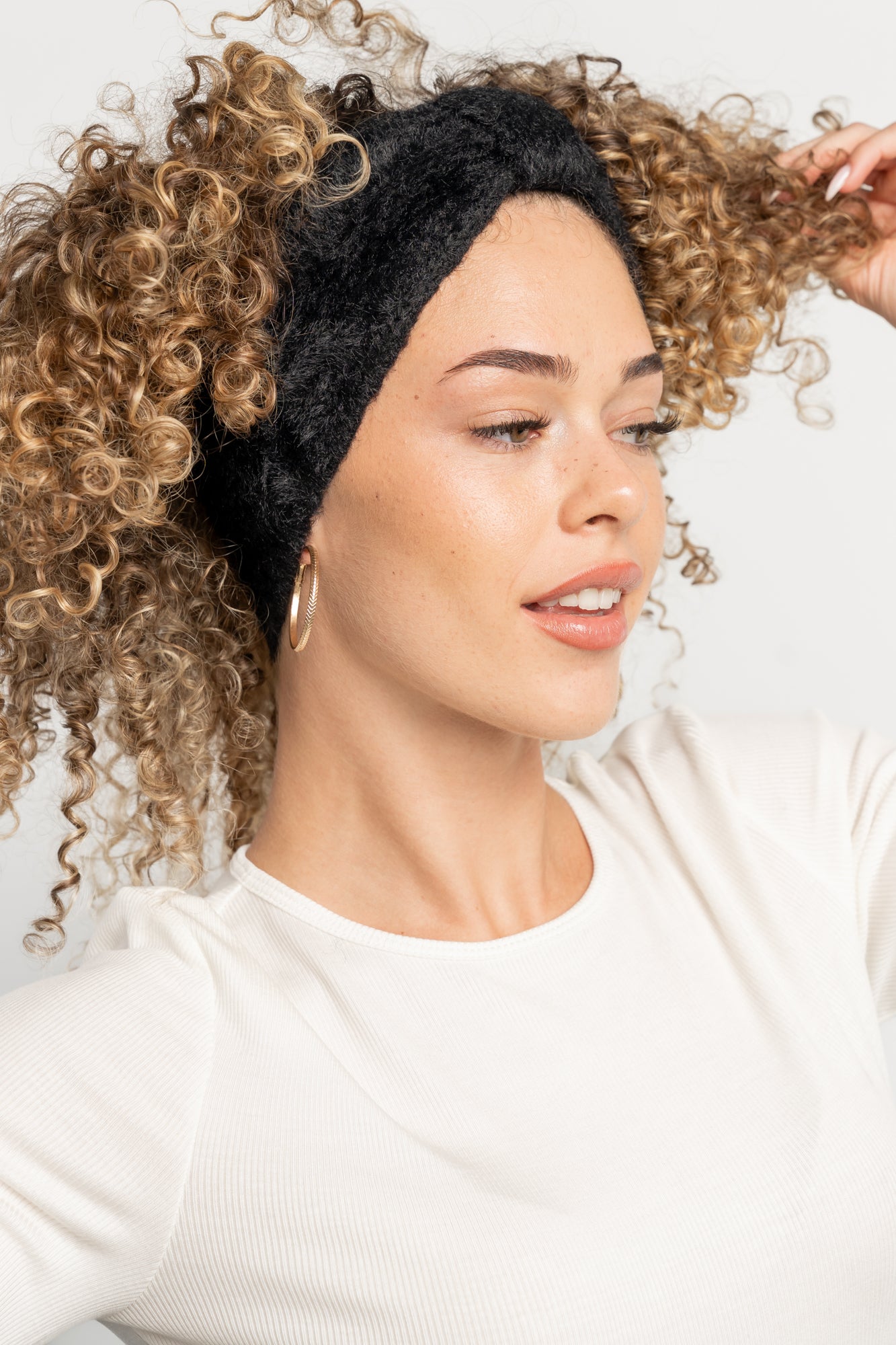 Harlowe Cozy Bow Headband | Black