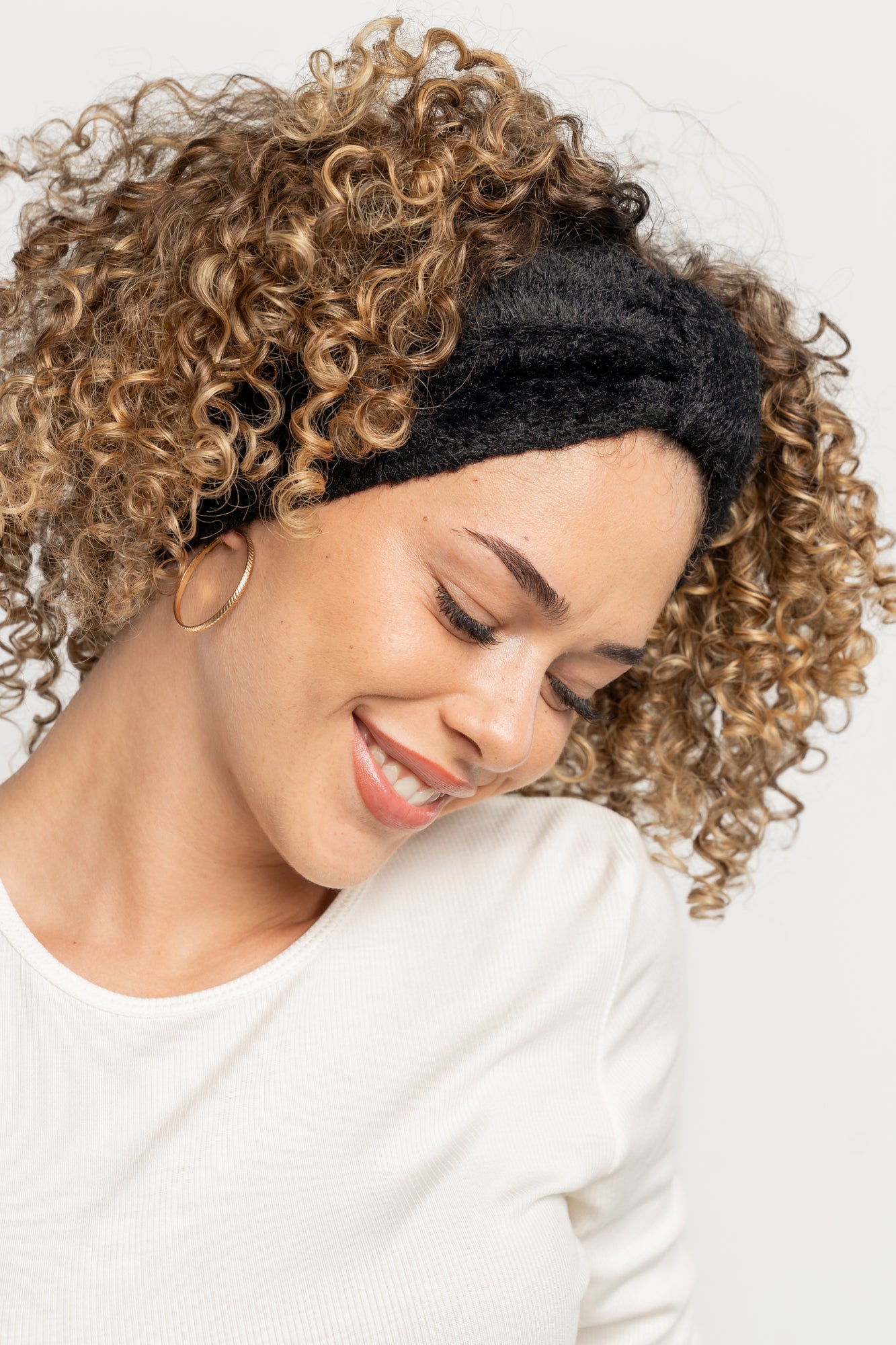 Harlowe Cozy Bow Headband | Black