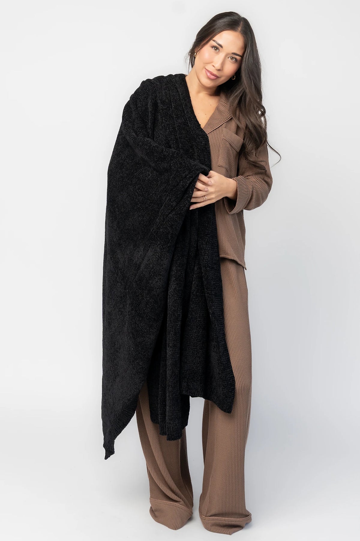 Chrissy Throw Blanket | Black