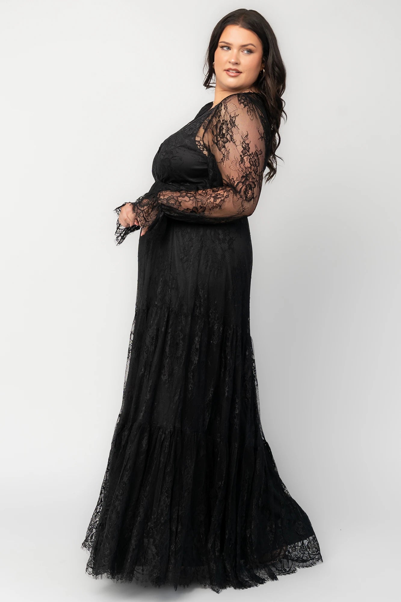 Baltic Born Womens Gloria Lace Maxi Dress | Black