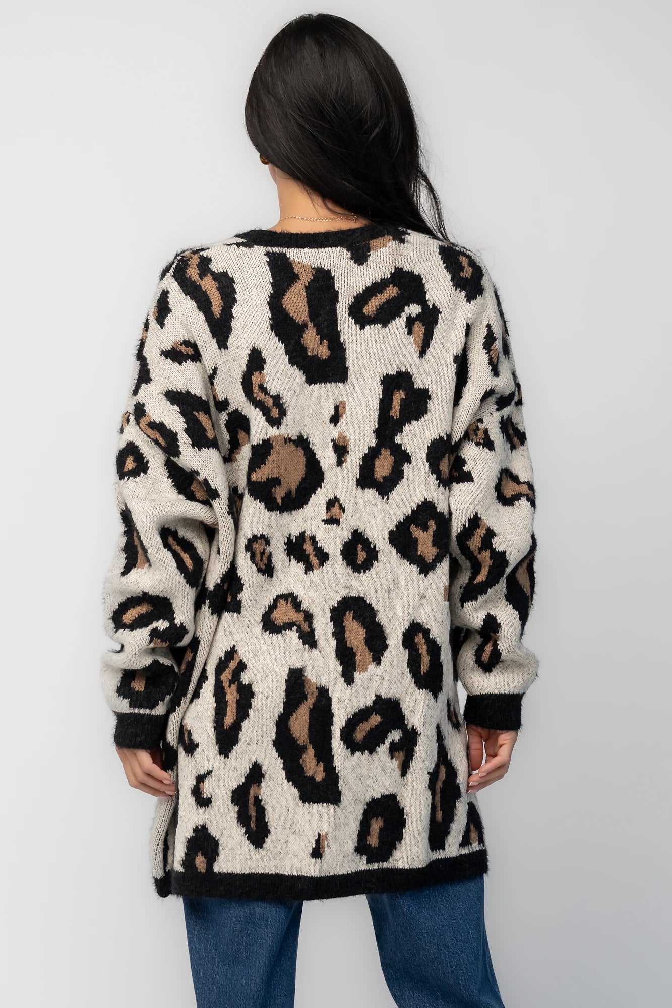 Jeter Open Cardigan | Leopard Print
