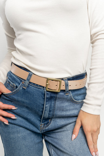 Deborah Buckle Belt | Nude Beige