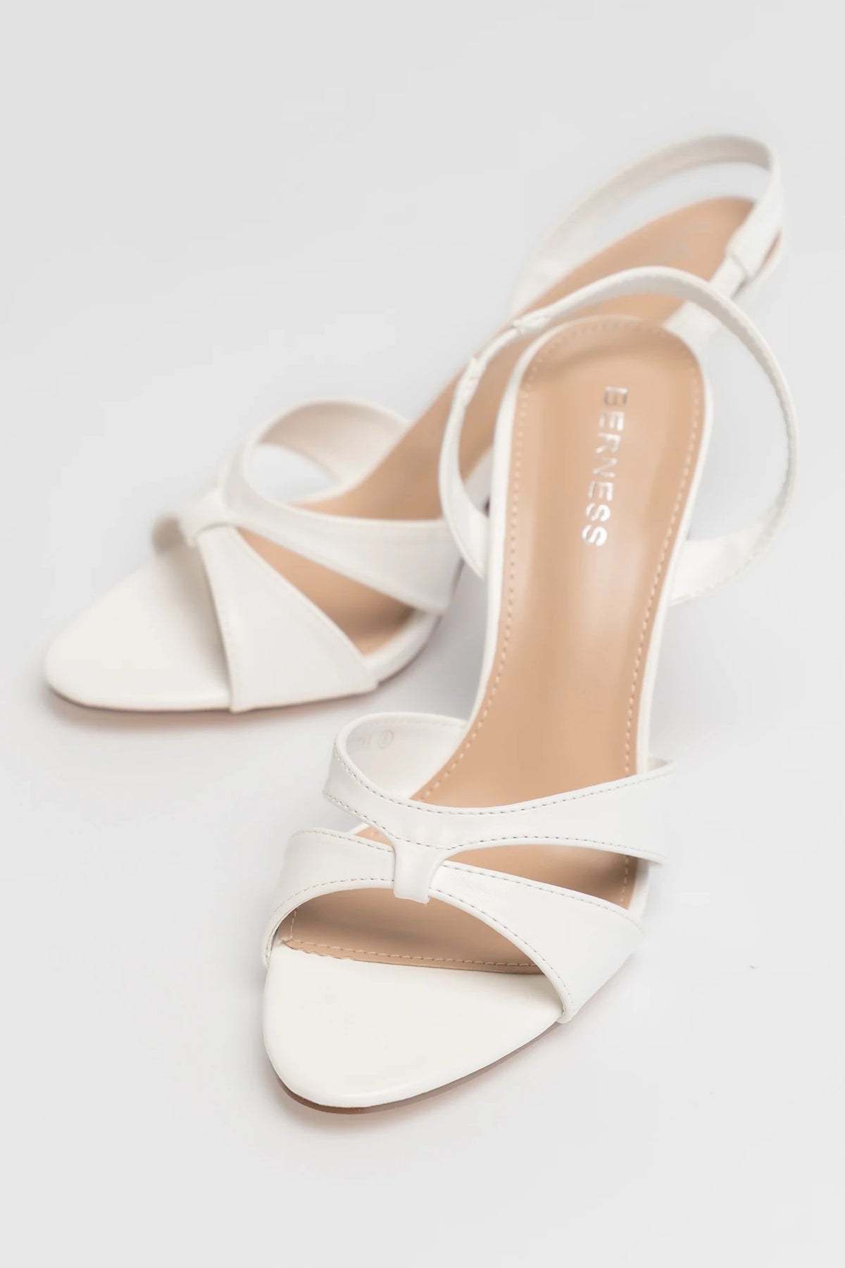Brynn Cross Strap Slingback Heel | Ivory