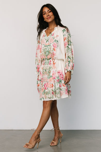 Jenny Short Dress | Off White Floral