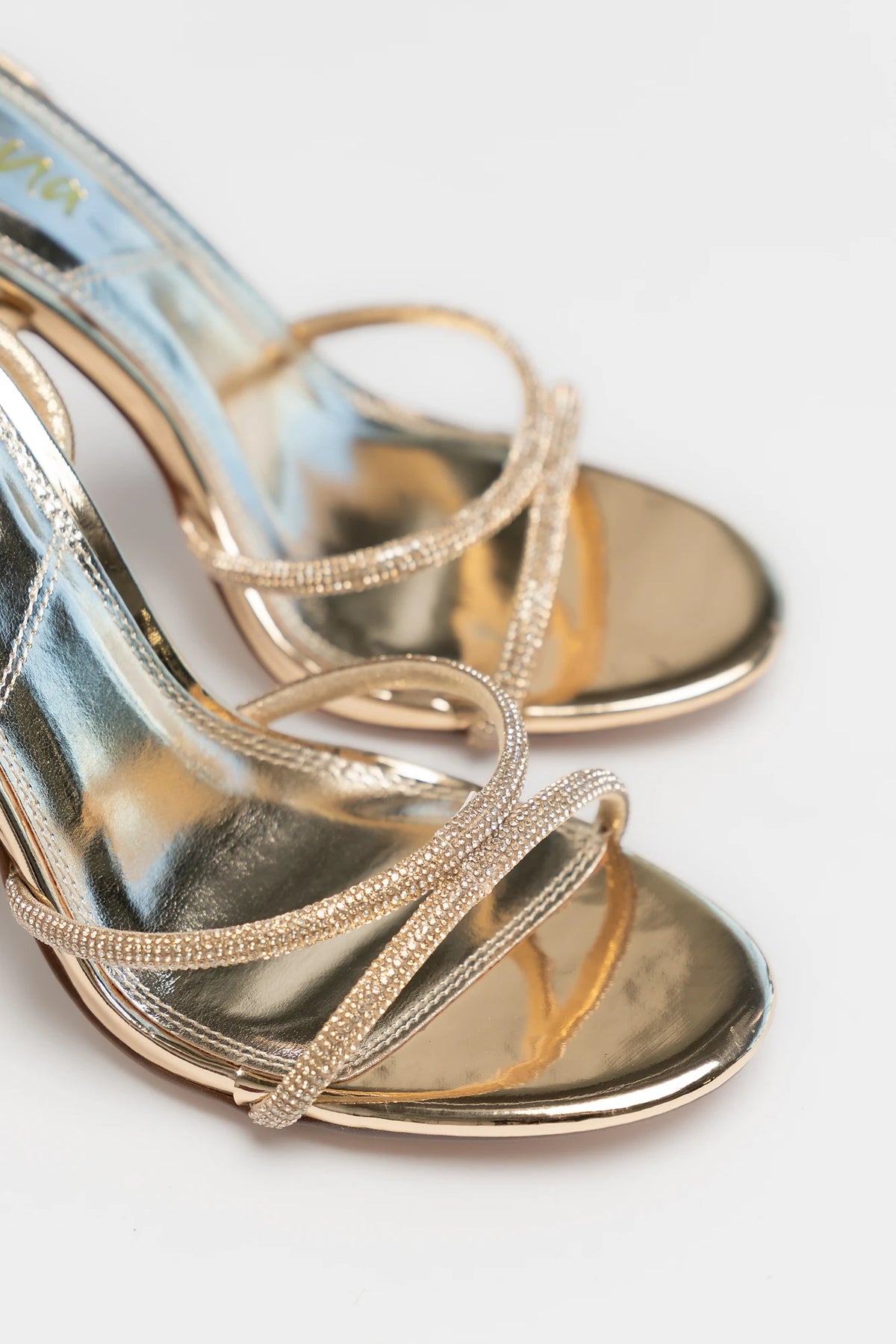 Glisten Ankle Strap Heel | Gold