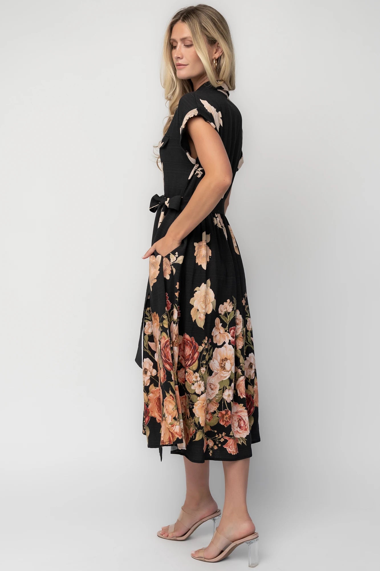 Pembroke Midi Dress | Black Floral