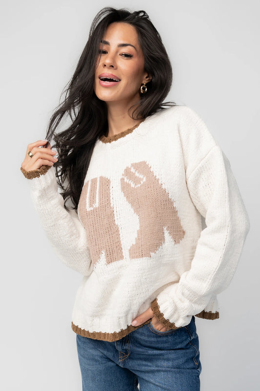 Wild West Knit Sweater | Cream