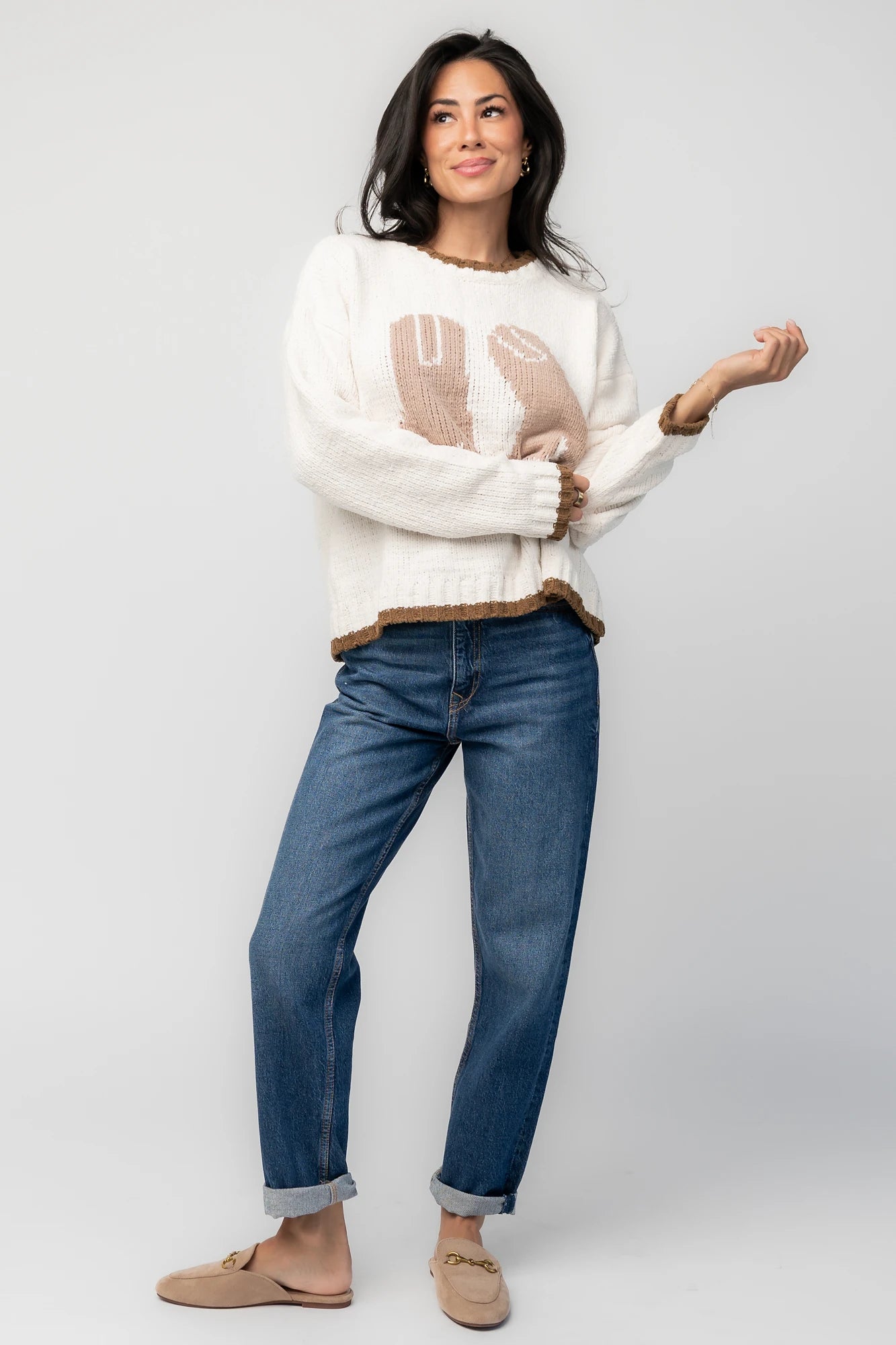Wild West Knit Sweater | Cream
