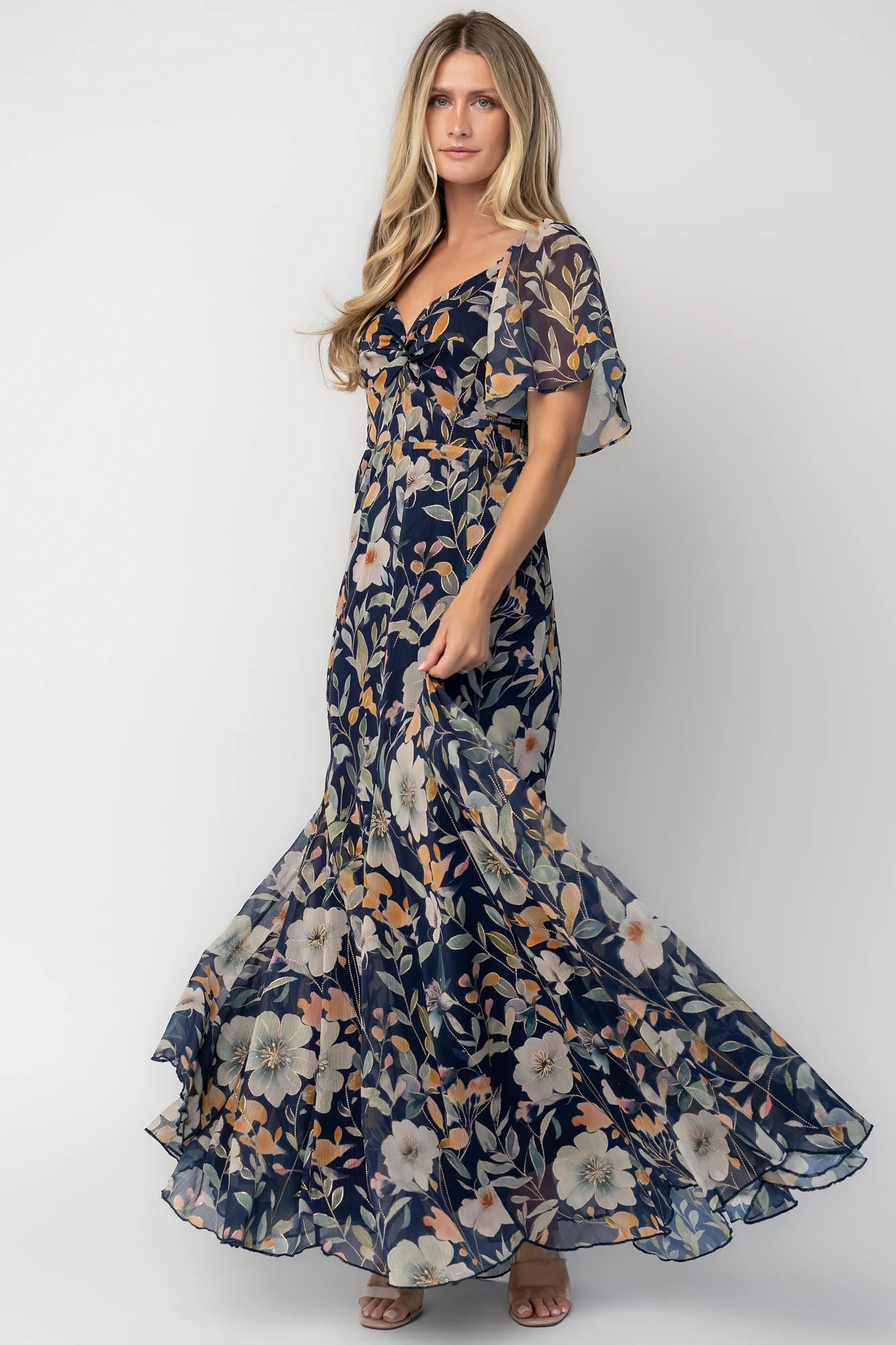 Positano Maxi Dress | Navy Multi