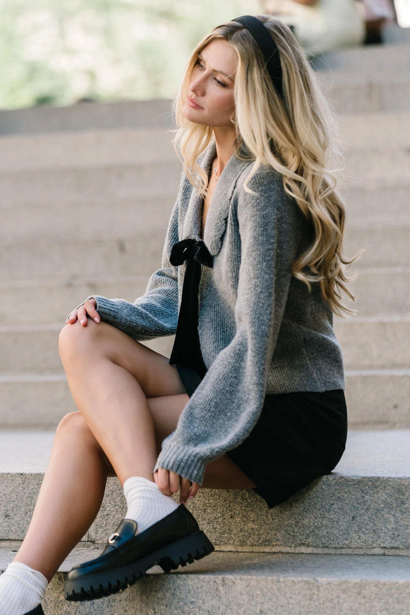 Emerson Bow Sweater | Gray