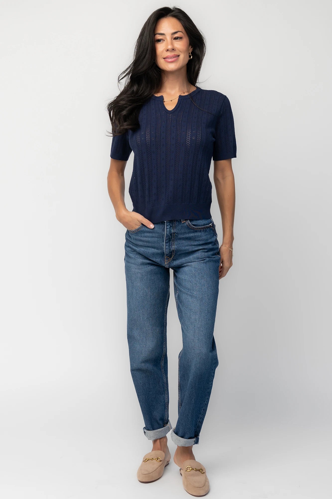 Perry Knit Top | Navy