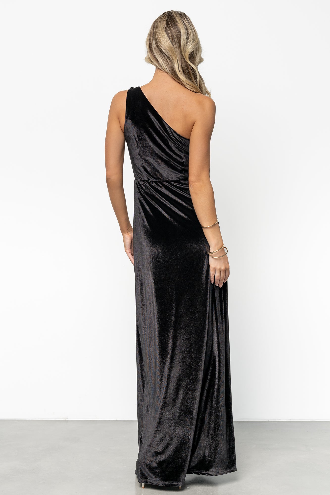 Baltic Born Womens Tatiana Velvet One Shoulder Maxi Dress | Black | Size: XL Baltic Born Womens Tatiana Velvet One Shoulder Maxi Dress | Black | Size: XL