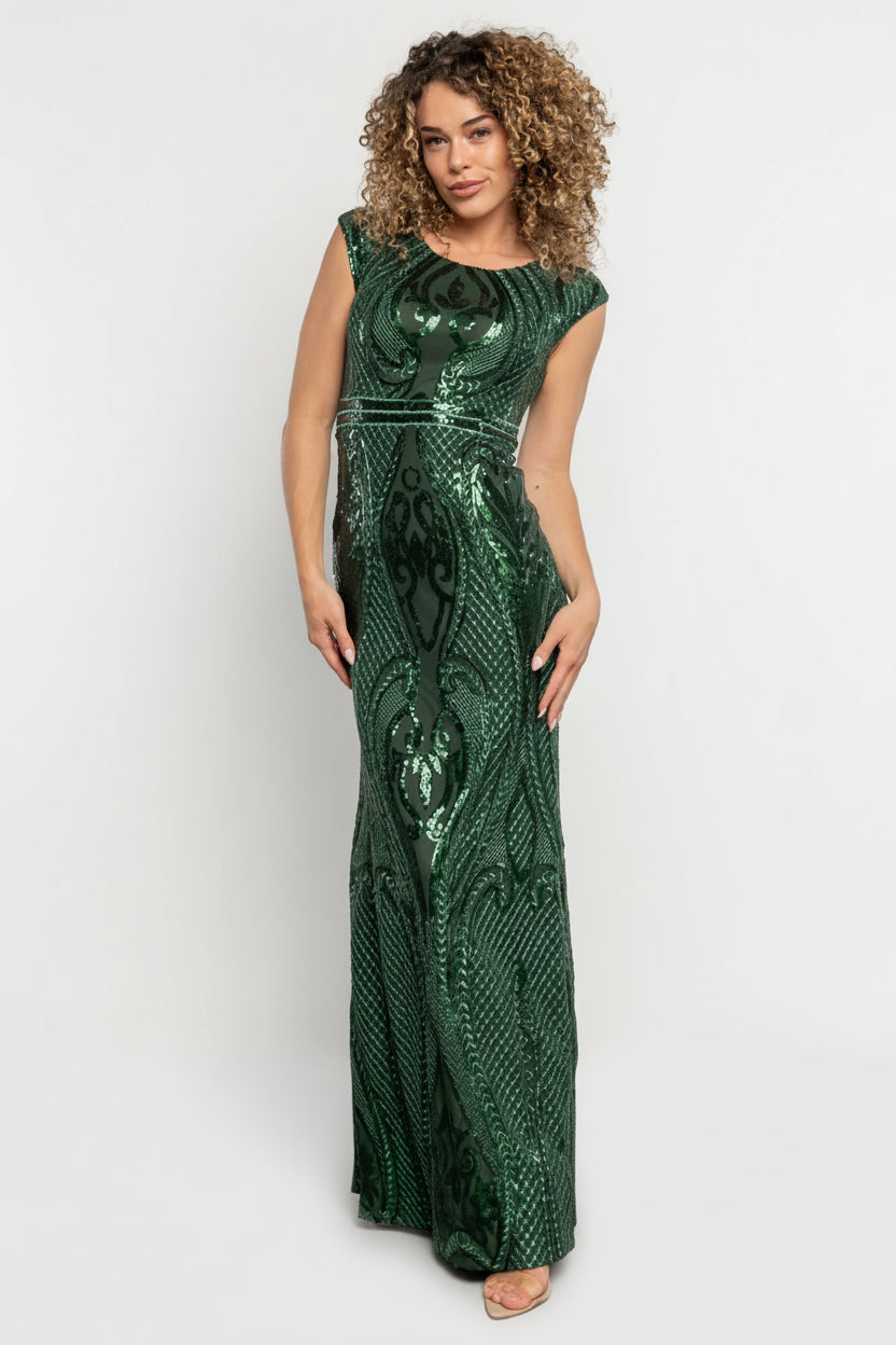 Alessia Sequin Gown | Green