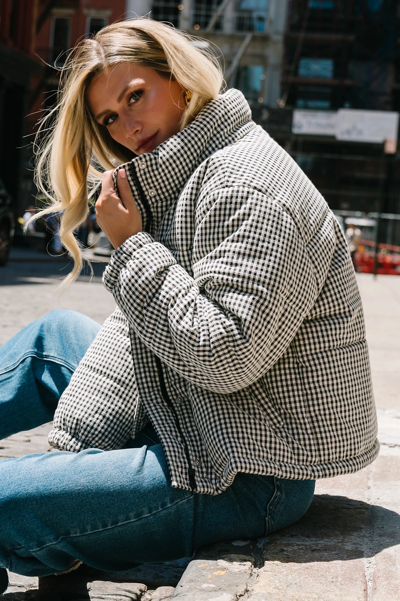 Vivienne Coat | Black + White Gingham