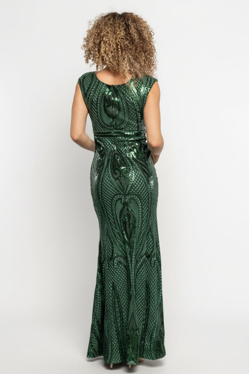 Baltic Born Womens Alessia Sequin Gown | Green | Size: XL Baltic Born Womens Alessia Sequin Gown | Green | Size: XL