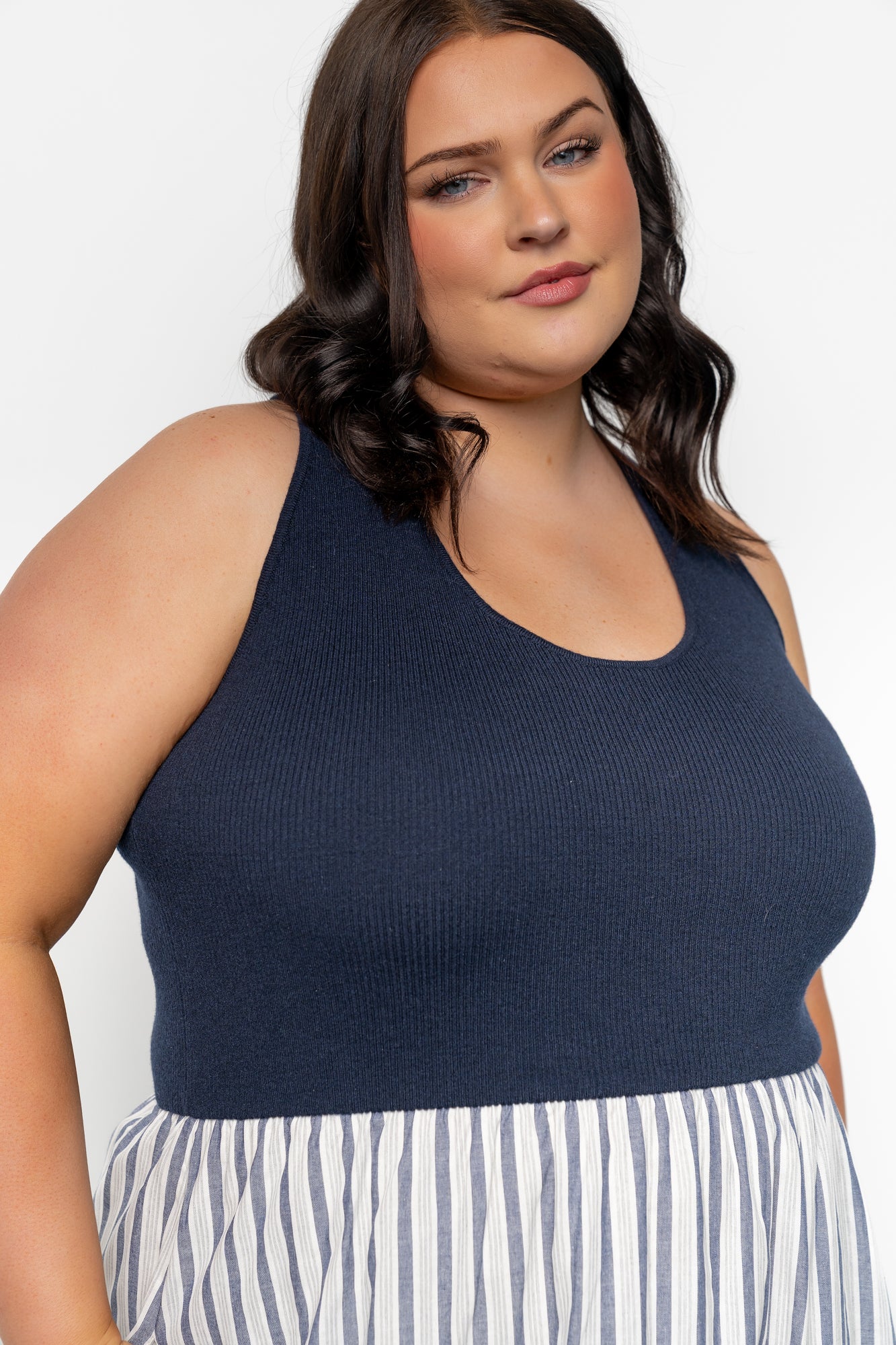 Marbella Tank Midi Dress, Navy Stripe | Baltic Born 3XL Marbella Tank Midi Dress, Navy Stripe | Baltic Born 3XL