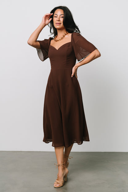 Colette Sweetheart Midi Dress | Espresso