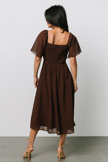 Colette Sweetheart Midi Dress | Espresso