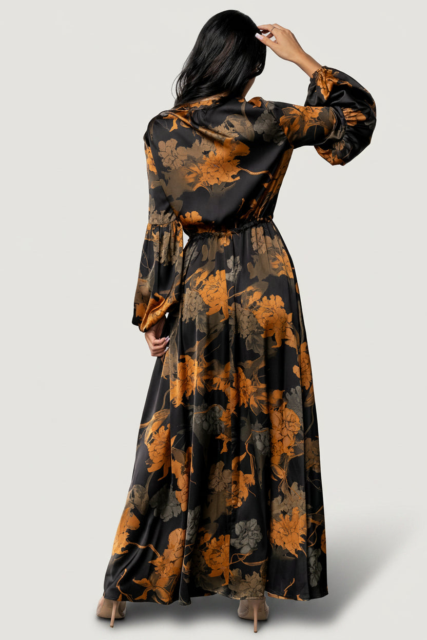 Helen Maxi Dress | Black + Gold