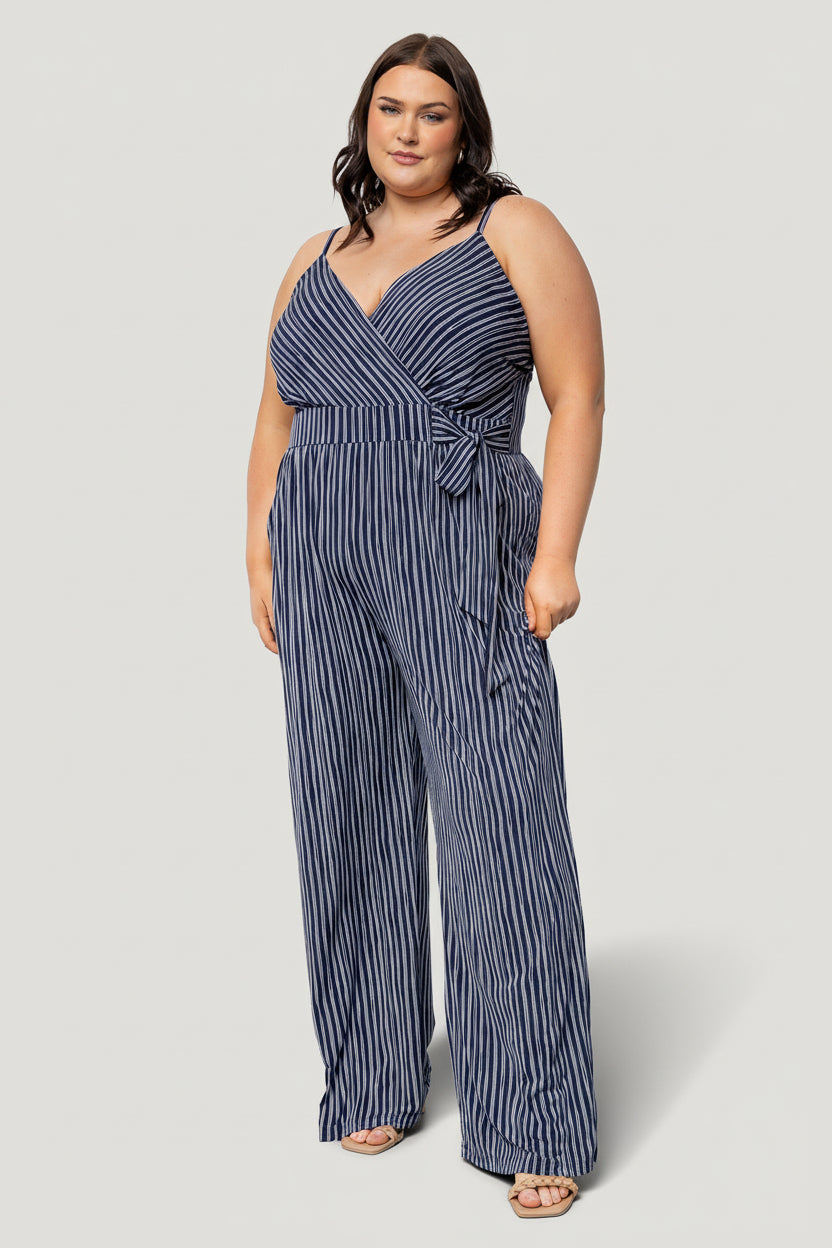 Zuri Tank Jumpsuit | Navy Stripe