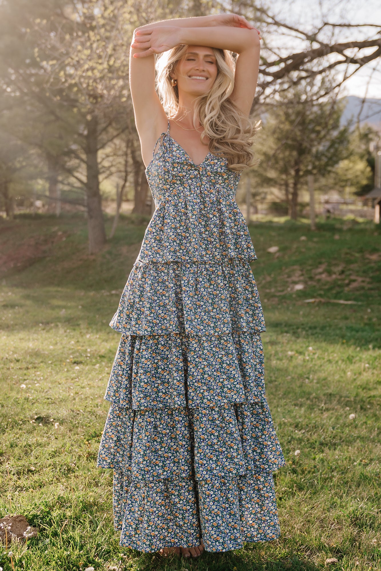 Wilma Maxi Dress | Dark Blue Multi