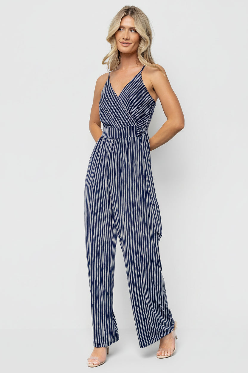 Zuri Tank Jumpsuit | Navy Stripe