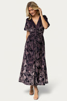 Detail view of Dahlia dress pocket and lining, showing fabric composition and fully lined interior for smooth fit.