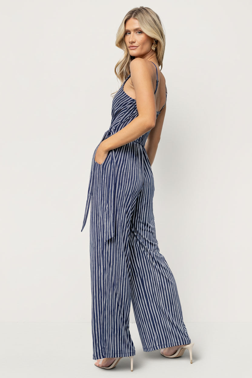 Zuri Tank Jumpsuit | Navy Stripe