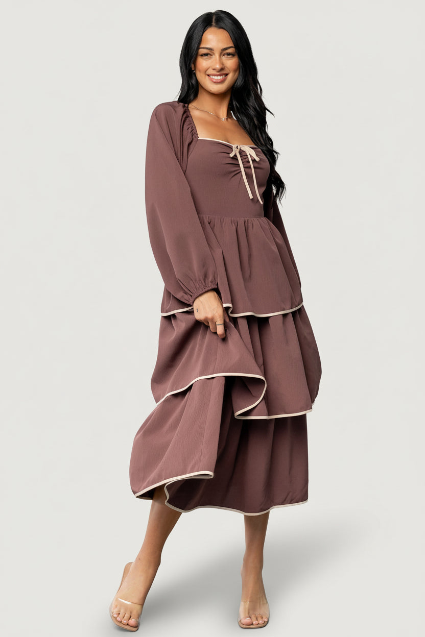 Barcelona Tiered Dress | Vintage Plum