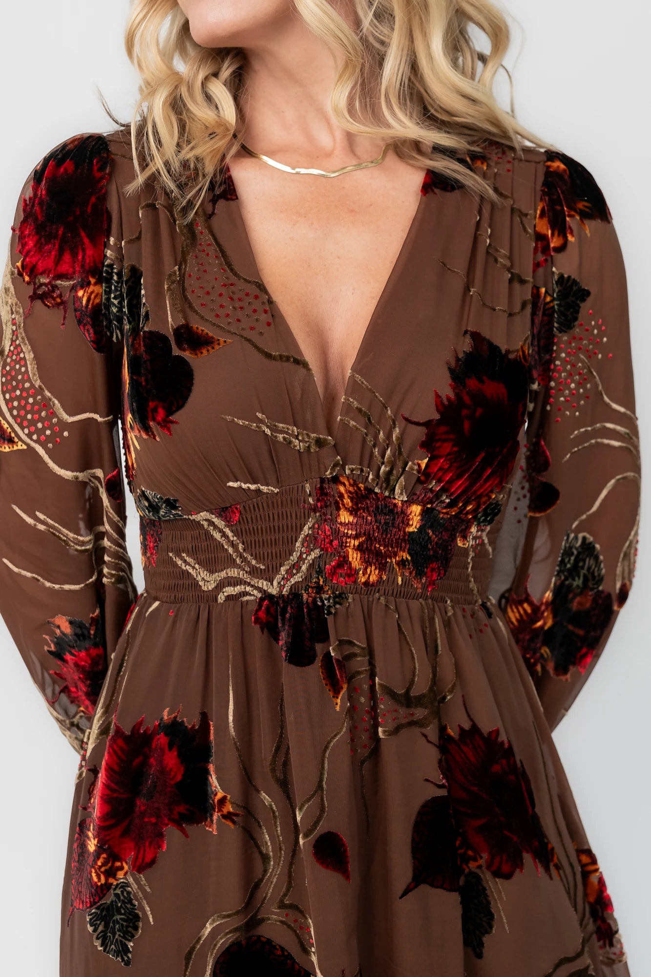 Mikla Maxi Dress | Brown Multi