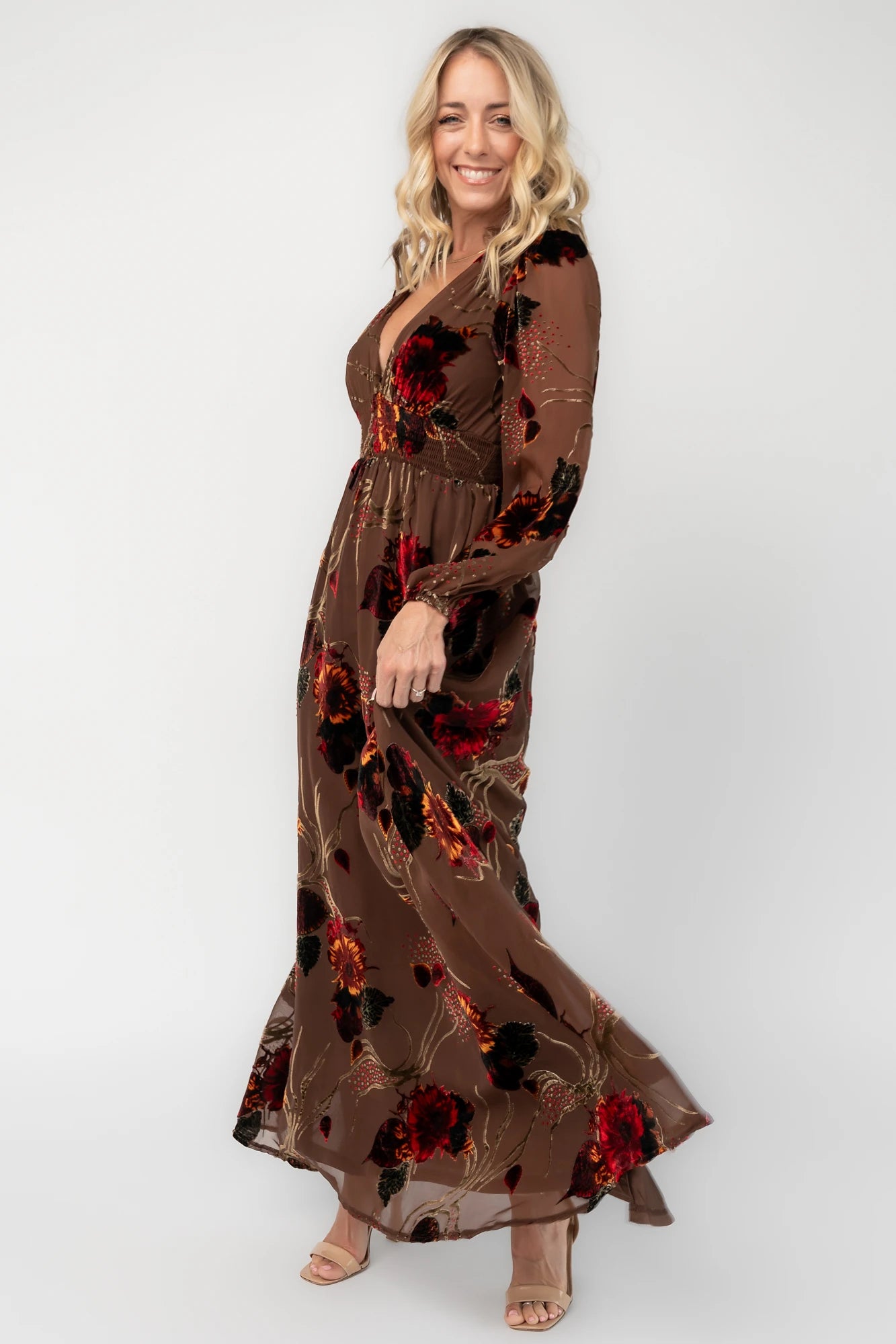 Mikla Maxi Dress | Brown Multi