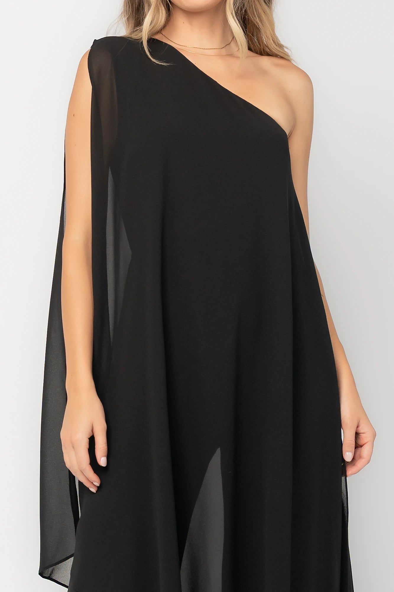 Penthouse One Shoulder Jumpsuit | Black
