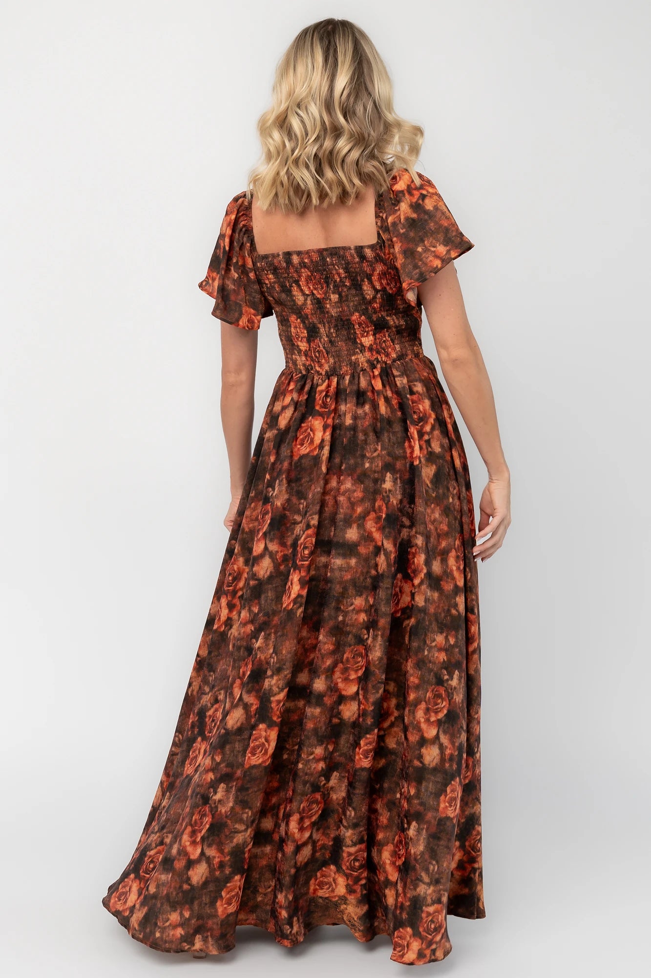 Astor Maxi Dress | Dark Rust Floral