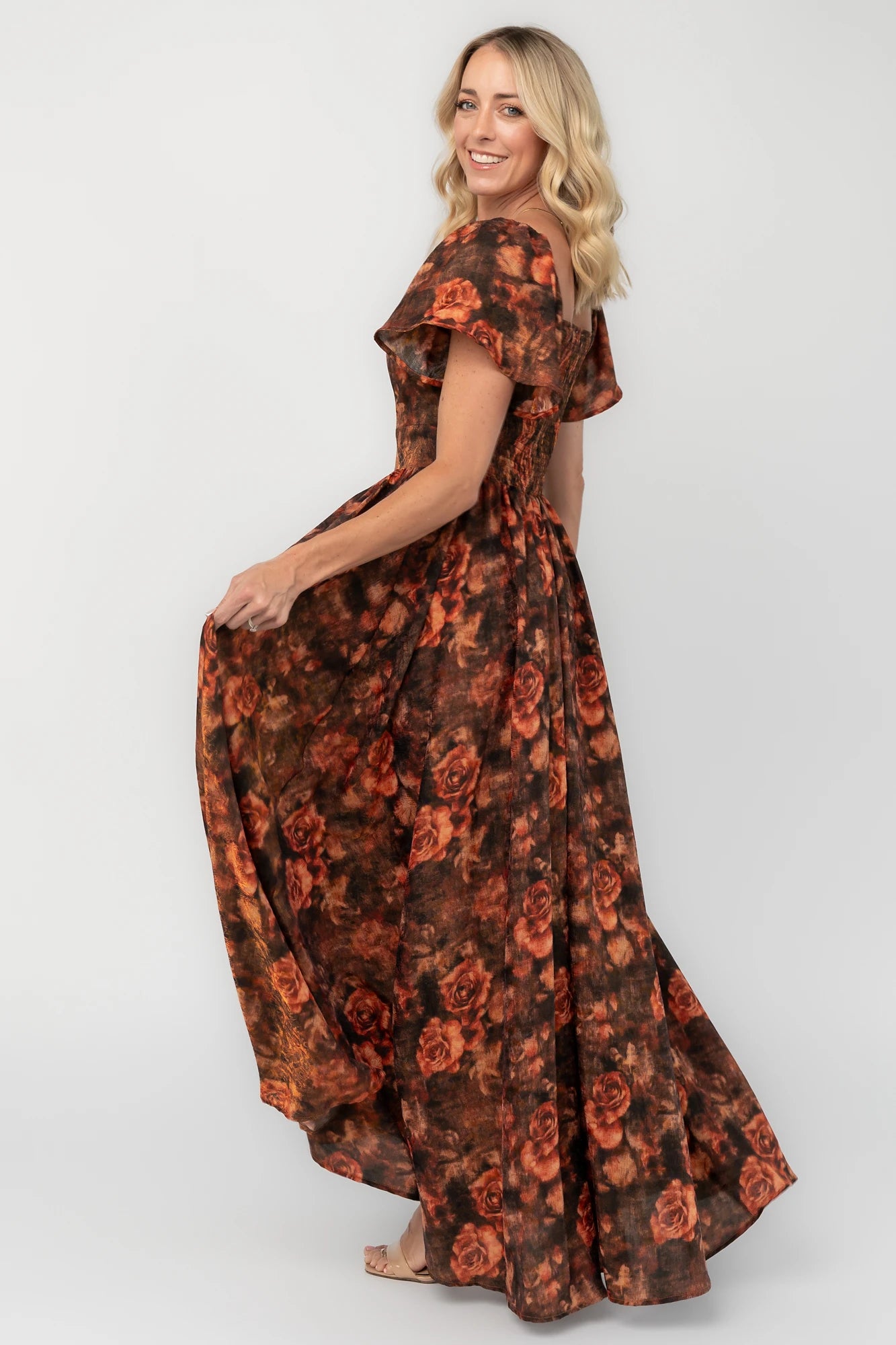 Astor Maxi Dress | Dark Rust Floral