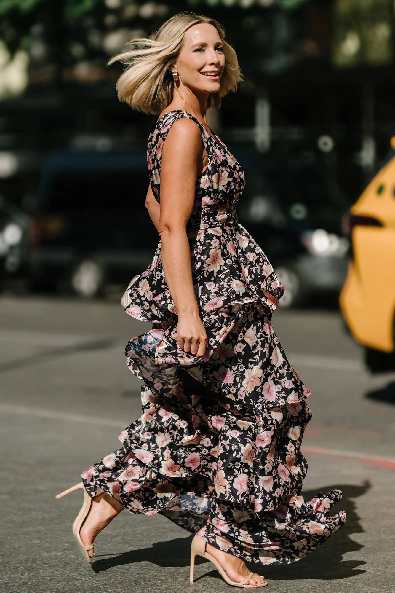 Queens Tiered Maxi Dress | Black Floral