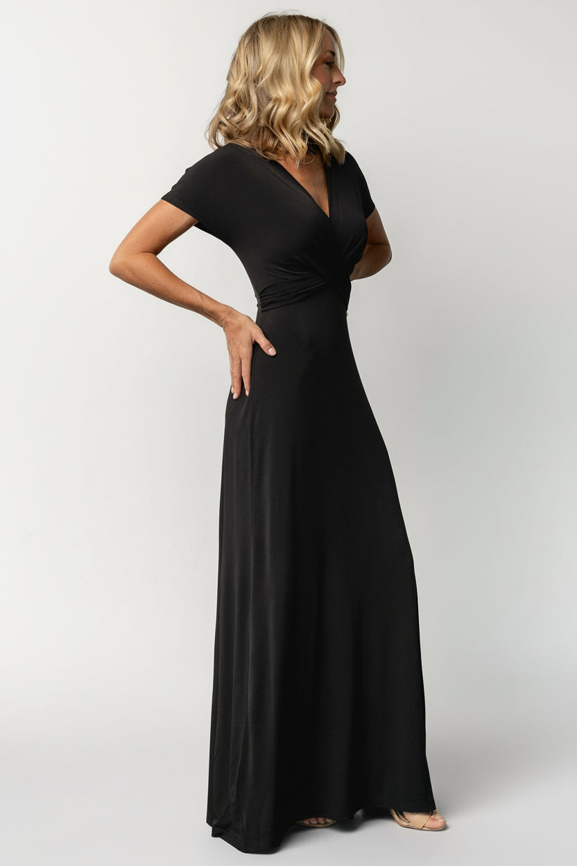 Annaeli Cross Front Maxi Dress | Black Annaeli Cross Front Maxi Dress | Black