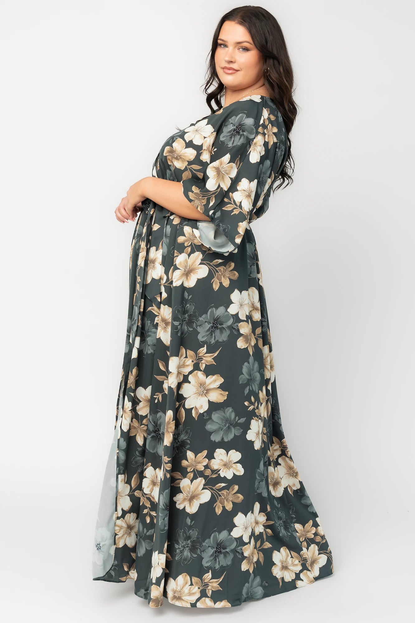 Hamilton Kimono Maxi Dress | Dark Jade Floral
