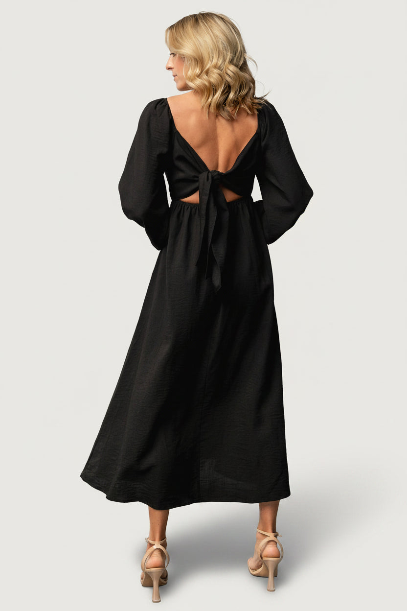 Rosalie Back Tie Dress | Black