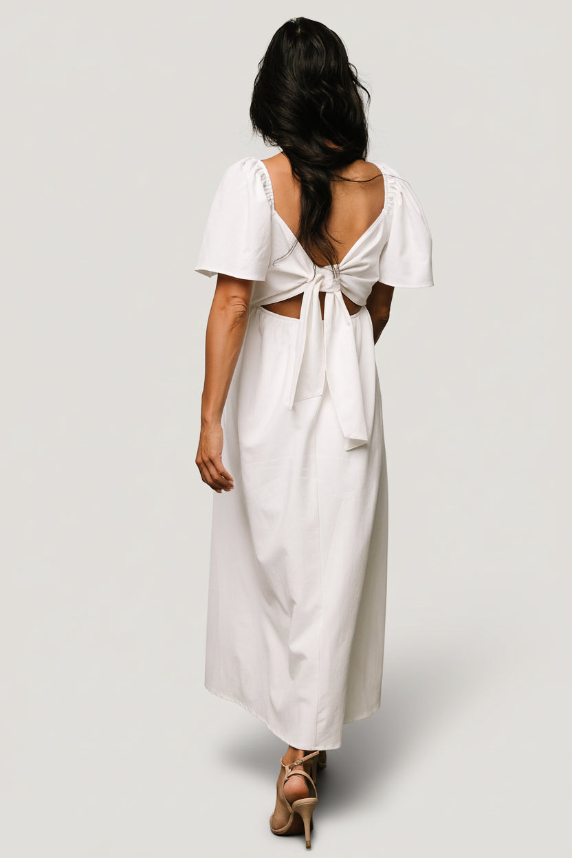 Indie Back Tie Dress — Sweetheart Neckline