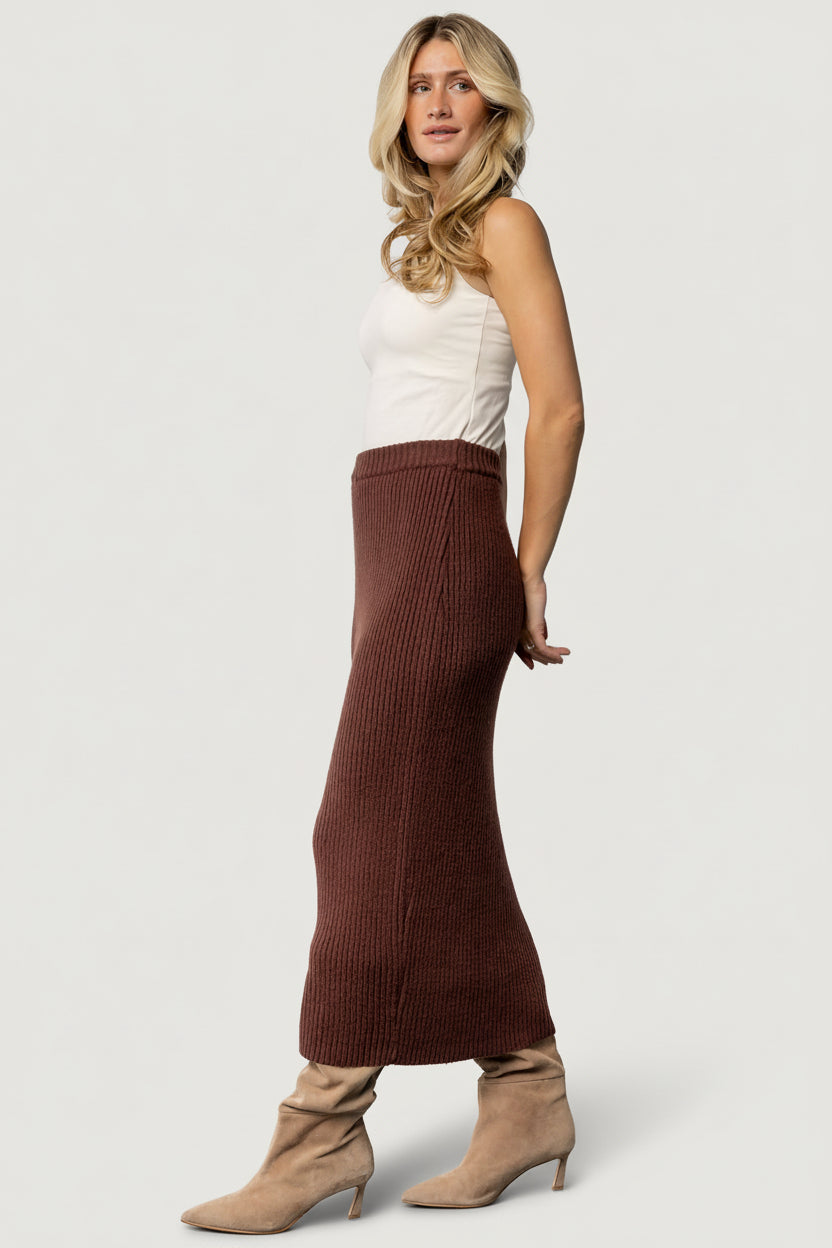Blair Rib Knit Skirt | Mahogany Blair Rib Knit Skirt | Mahogany