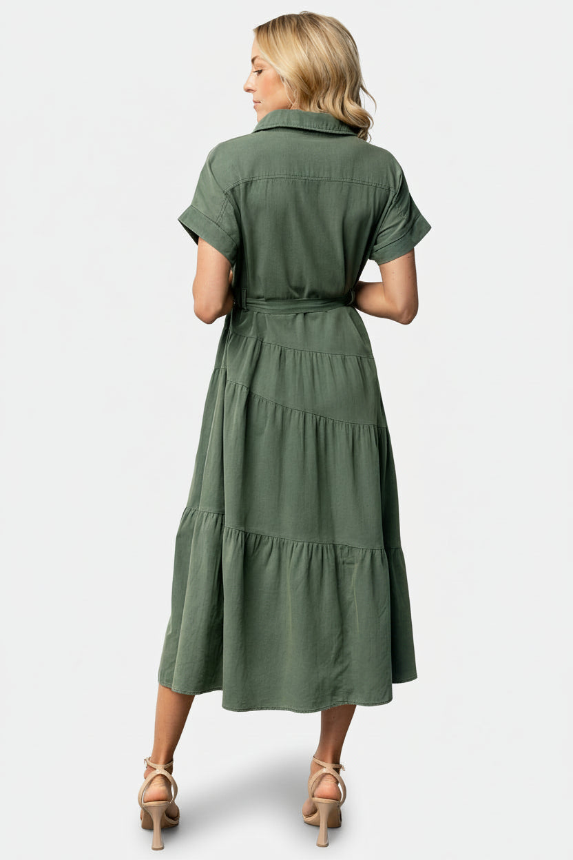 Logan Button Up Dress | Green Logan Button Up Dress | Green