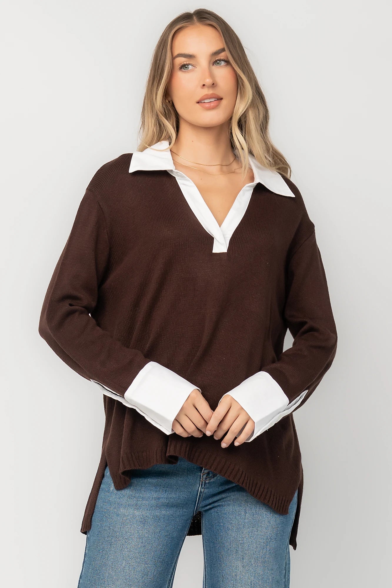 Alec Sweater Top | Chocolate