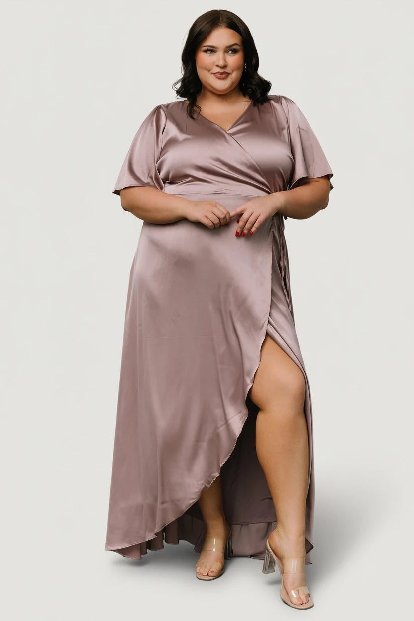 Baltic Born Womens Vara Satin Maxi Wrap Dress | Lilac | Size: XS Baltic Born Womens Vara Satin Maxi Wrap Dress | Lilac | Size: XS